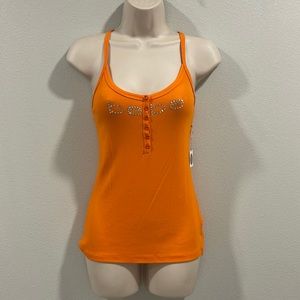 New Swarovski Bebe Logo Tank . Size Lg